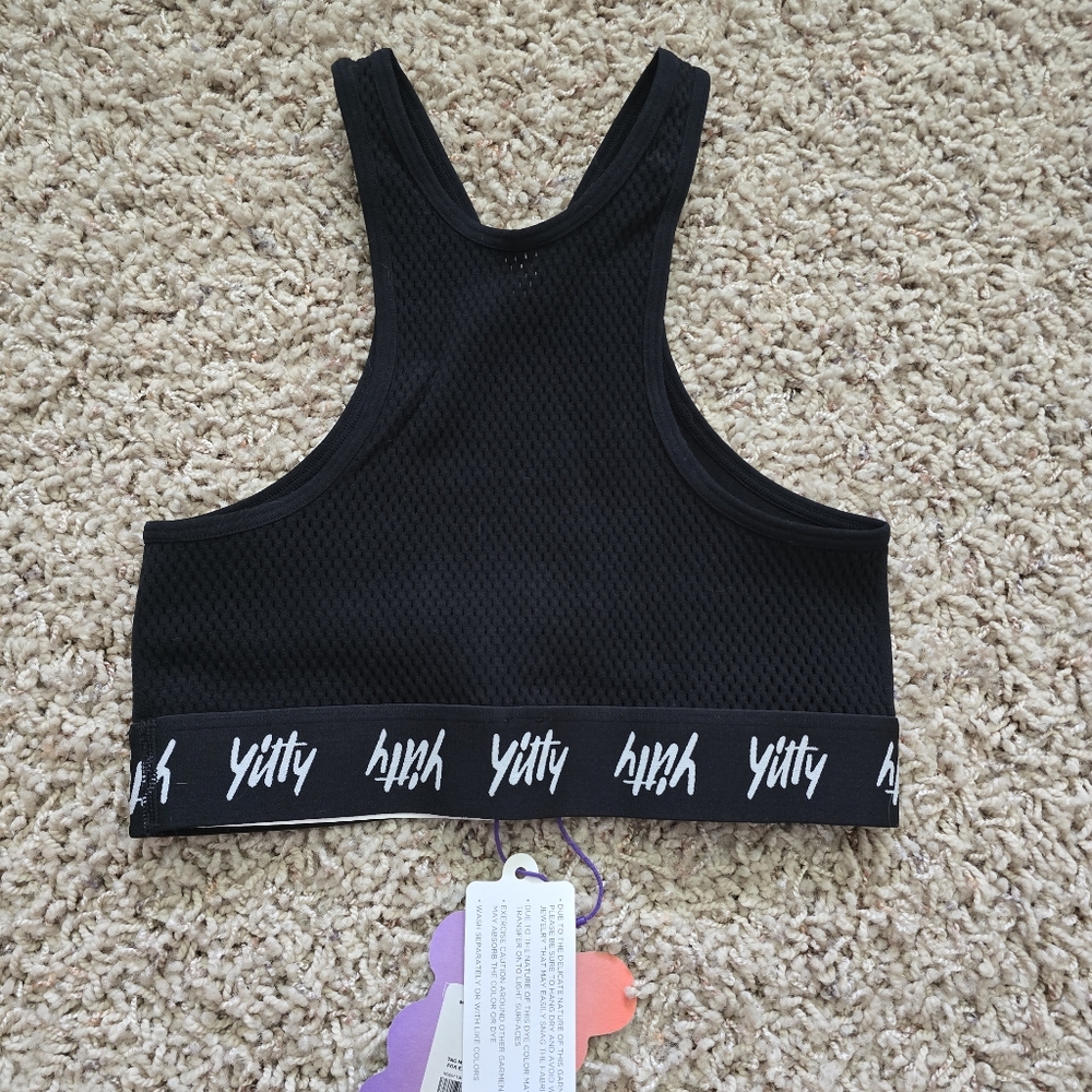 NWT Fabletics YITTY Iconic Black Major Label Cross Front Sports Bralette - Small - Picture 7 of 9